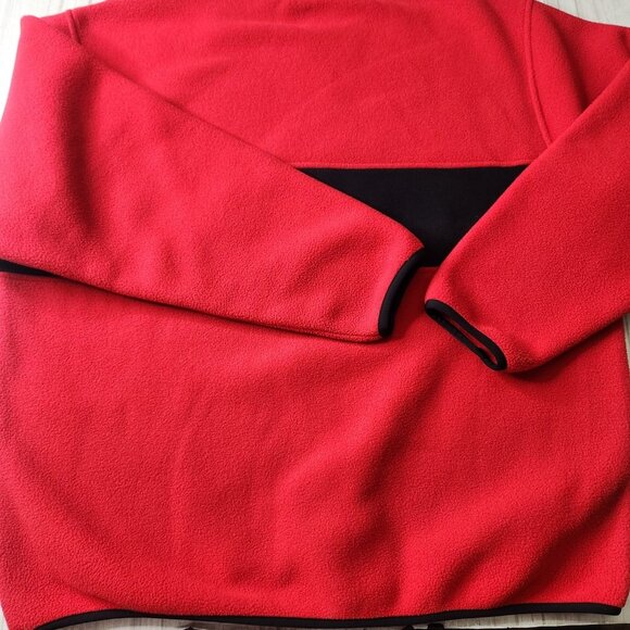 Y2k Eddie Bauer EBTEK Polartec Red Pullover Fleece Crewneck Sweatshirt Size XL - Picture 9 of 9